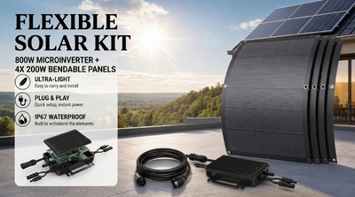 Plug & Play Efficiency: Integrating the Sukflow 800W Microinverter with Ultra-Light Solar Arrays